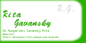 rita gavansky business card